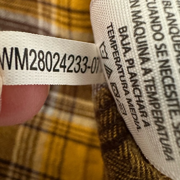 Y2K George Men’s XL Plaid Button-Up Flannel Shirt Yellow and Brown Pockets - Picture 10 of 15